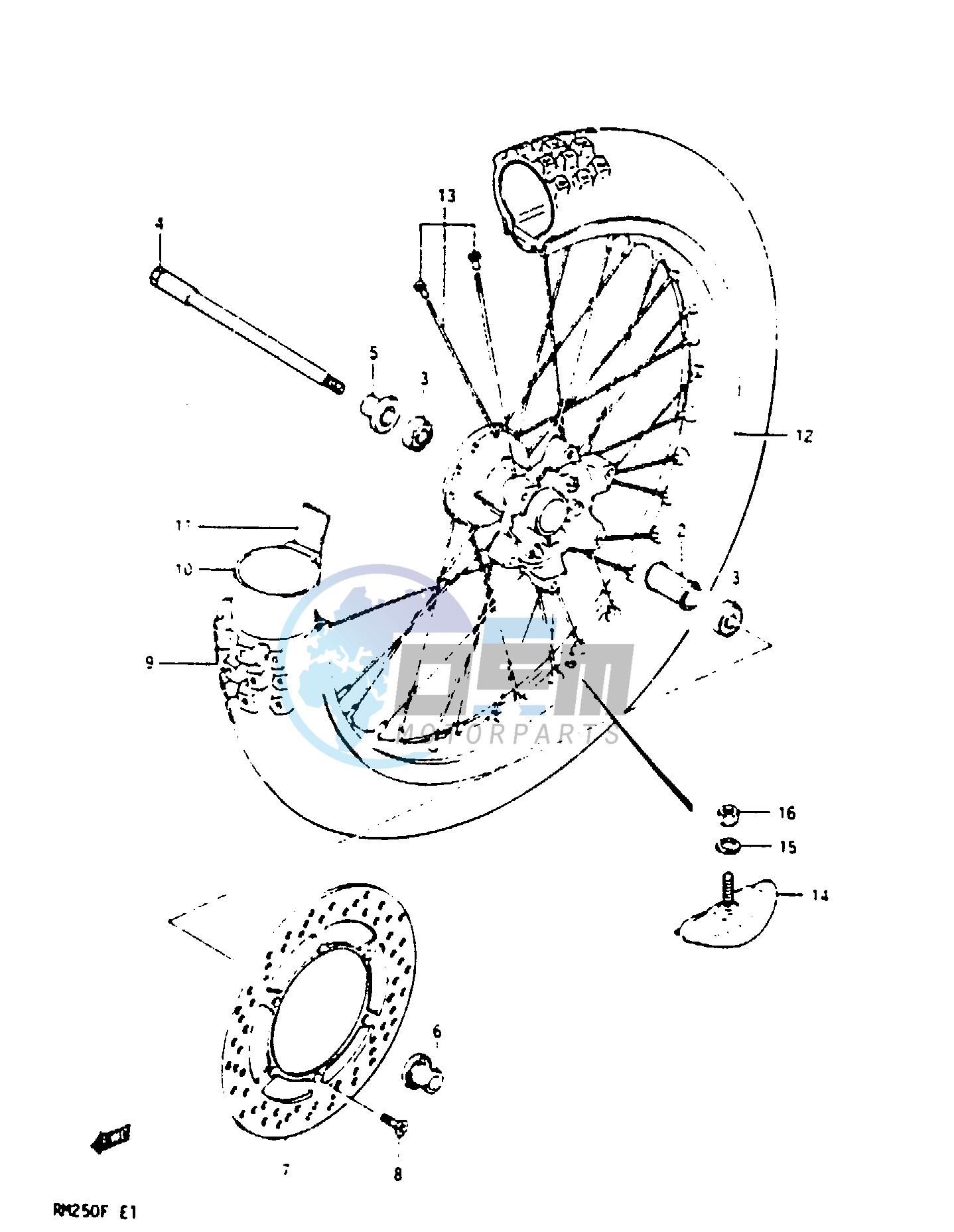 FRONT WHEEL (MODEL F)