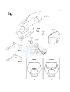 KLX 300 A [KLX300R] (A6F-A7A) A7F drawing HEADLIGHT-- S- -