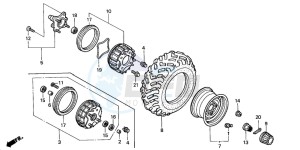 TRX350FM RANCHER 4X4 drawing FRONT WHEEL