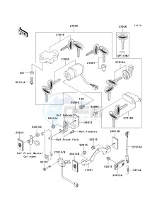 VN 800 G [VULCAN 800 DRIFTER] (E1-E5) [VULCAN 800 DRIFTER] drawing IGNITION SWITCH_LOCKS_REFLECTORS