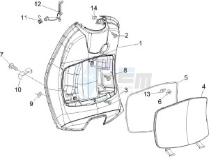 LX 125 4T E3 Vietnam drawing Front glovebox - Knee-guard panel