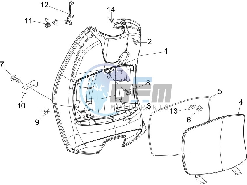 Front glovebox - Knee-guard panel