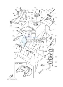 MT09A MT-09 ABS 900 (2DRR) drawing FUEL TANK