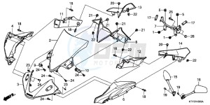 CBR125RTC drawing UPPER COWL