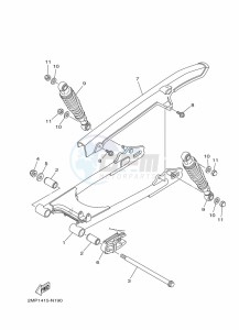 YBR125E YBR 125E (BN9M) drawing REAR ARM & SUSPENSION