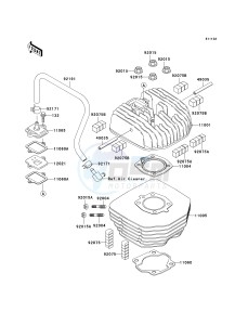 KH 125 M [2000] (M5-M9) drawing CYLINDER HEAD_CYLINDER-- M8_M9- -