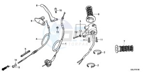 CRF50FC drawing HANDLE LEVER/SWITCH/CABLE