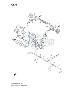 GSX1300R drawing THROTTLE BODY HOSE/JOINT (GSX1300RL1 E19)