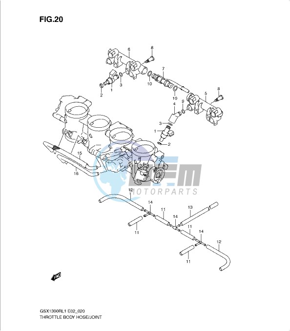 THROTTLE BODY HOSE/JOINT (GSX1300RL1 E19)