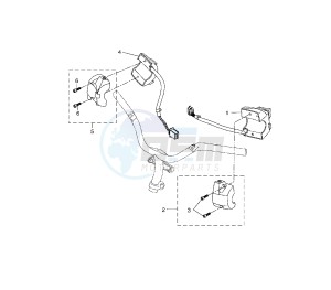 YQ AEROX 50 drawing HANDLE SWITCH AND LEVER