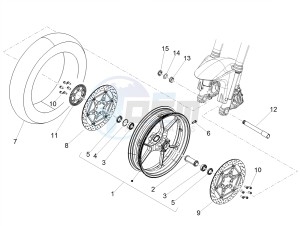 SHIVER 900 E4 ABS NAVI (EMEA) drawing Front wheel