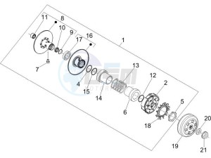 GTS 250 USA drawing Driven pulley