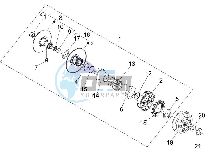 Driven pulley