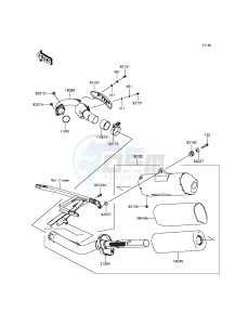 KX250F KX250ZGF EU drawing Muffler(s)