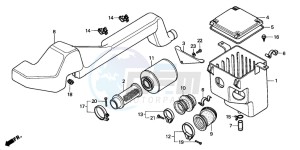 TRX200 FOURTRAX 200 drawing AIR CLEANER