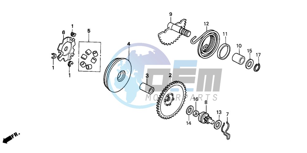 DRIVE FACE/KICK STARTER SPINDLE