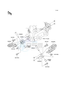 KX 250 T [KX250F] (7F) T7F drawing FOOTRESTS