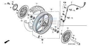 VFR800A9 UK - (E / ABS MME) drawing FRONT WHEEL