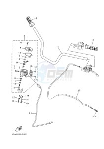 YFM700FWBD YFM70KPHH KODIAK 700 EPS HUNTER (2SMF) drawing STEERING HANDLE & CABLE