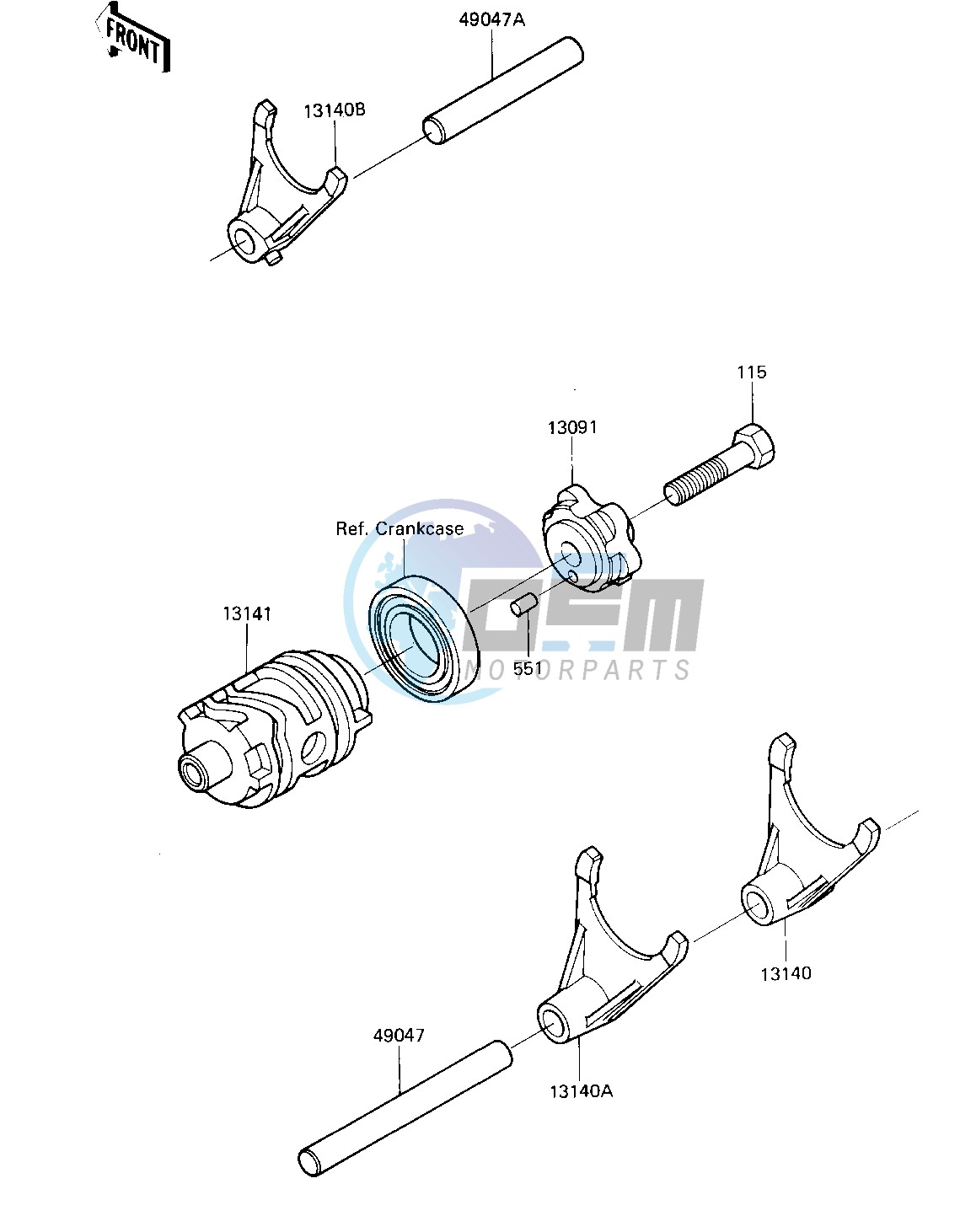 GEAR CHANGE DRUM & FORKS -- 85 A2- -