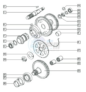 QUADRO_25-45kmh_Y-K1 50 Y-K1 drawing Countershaft-mainshaft