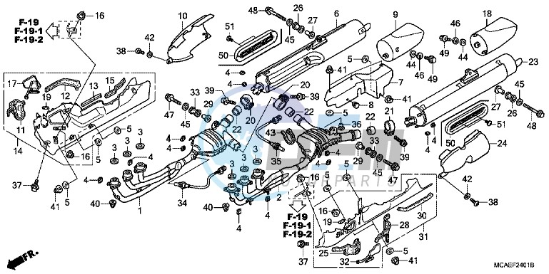 EXHAUST MUFFLER (EXCEPT GL1800 BR)