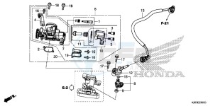 MSX125F MSX125 UK - (E) drawing THROTTLE BODY