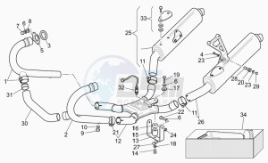 V 11 1100 Cafè-Ballabio Cafè-Ballabio drawing Exhaust unit