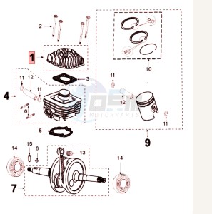 LUDIX 12 RL2A drawing CRANKSHAFT PULSAIR CATS IRON