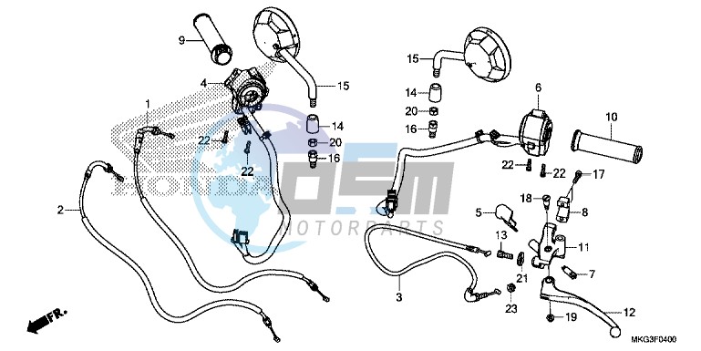 HANDLE LEVER/ SWITCH/ CABLE/ MIRROR