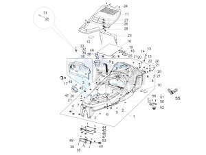 MP3 300 4t 4v ie erl ibrido drawing Helmet box - Undersaddle