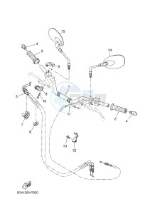 XSR700 (B341 B341 B341) drawing STEERING HANDLE & CABLE