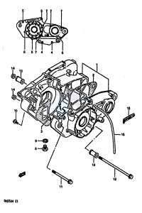 RM250 (G-H) drawing CRANKCASE (MODEL G)