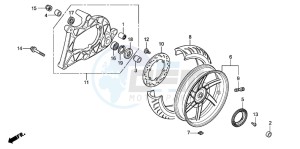 SH300 drawing REAR WHEEL/SWINGARM