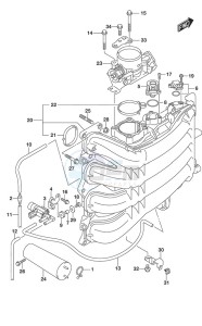 DF 175 drawing Intake Manifold/Throttle Body