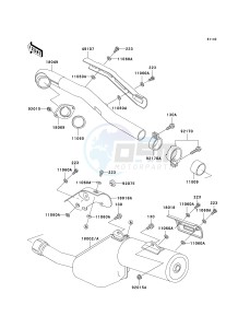 KL 650 A [KLR650] (A10-A14) [KLR650] drawing MUFFLER-- S- -