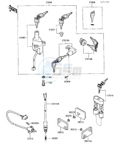 VN 750 A [VULCAN 750] (A2-A5) [VULCAN 750] drawing IGNITION SWITCH_LOCKS_REFLECTORS