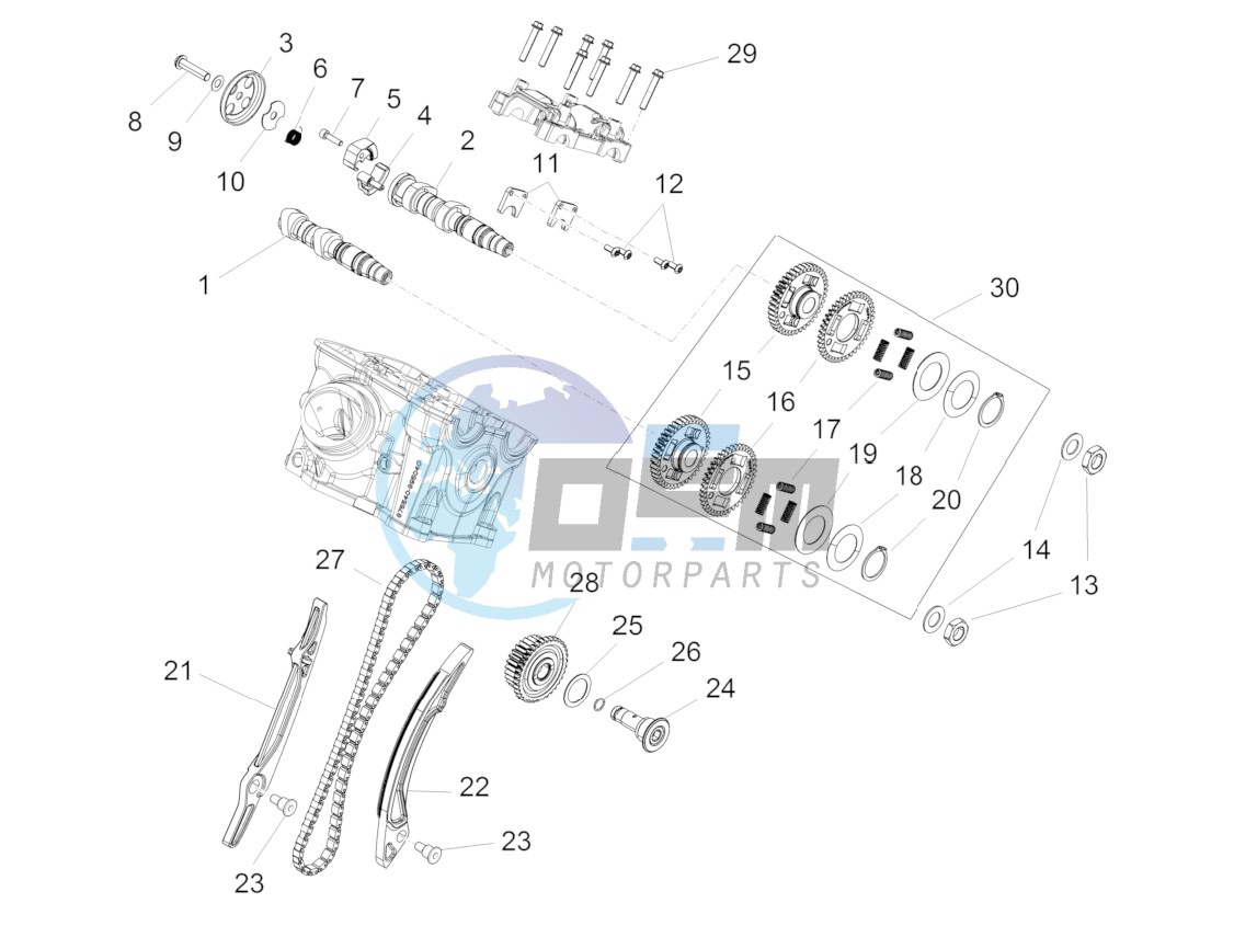 Rear cylinder timing system