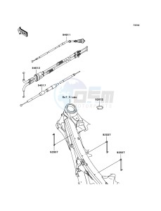 KLX450R KLX450A8F EU drawing Cables