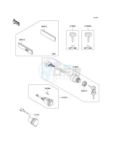 KAF 620 J [MULE 3010 TRANS4X4] (J6J-J8F) J8F drawing IGNITION SWITCH