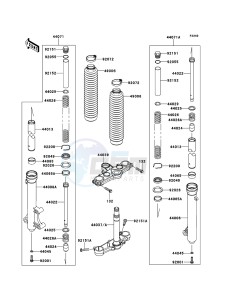 KLX125 KLX125CBF GB XX (EU ME A(FRICA) drawing Front Fork