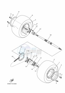 YFM700R (BMD7) drawing REAR WHEEL