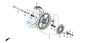 CM125C drawing FRONT WHEEL (SI)