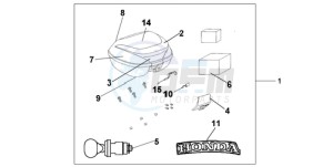 CBF1000A9 France - (F / ABS CMF) drawing TOP BOX 35 L NH-A48M