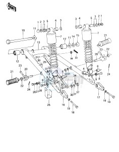 KE 100 A [KE100] (A9-A10) [KE100] drawing SWING ARM_SHOCK ABSORBERS