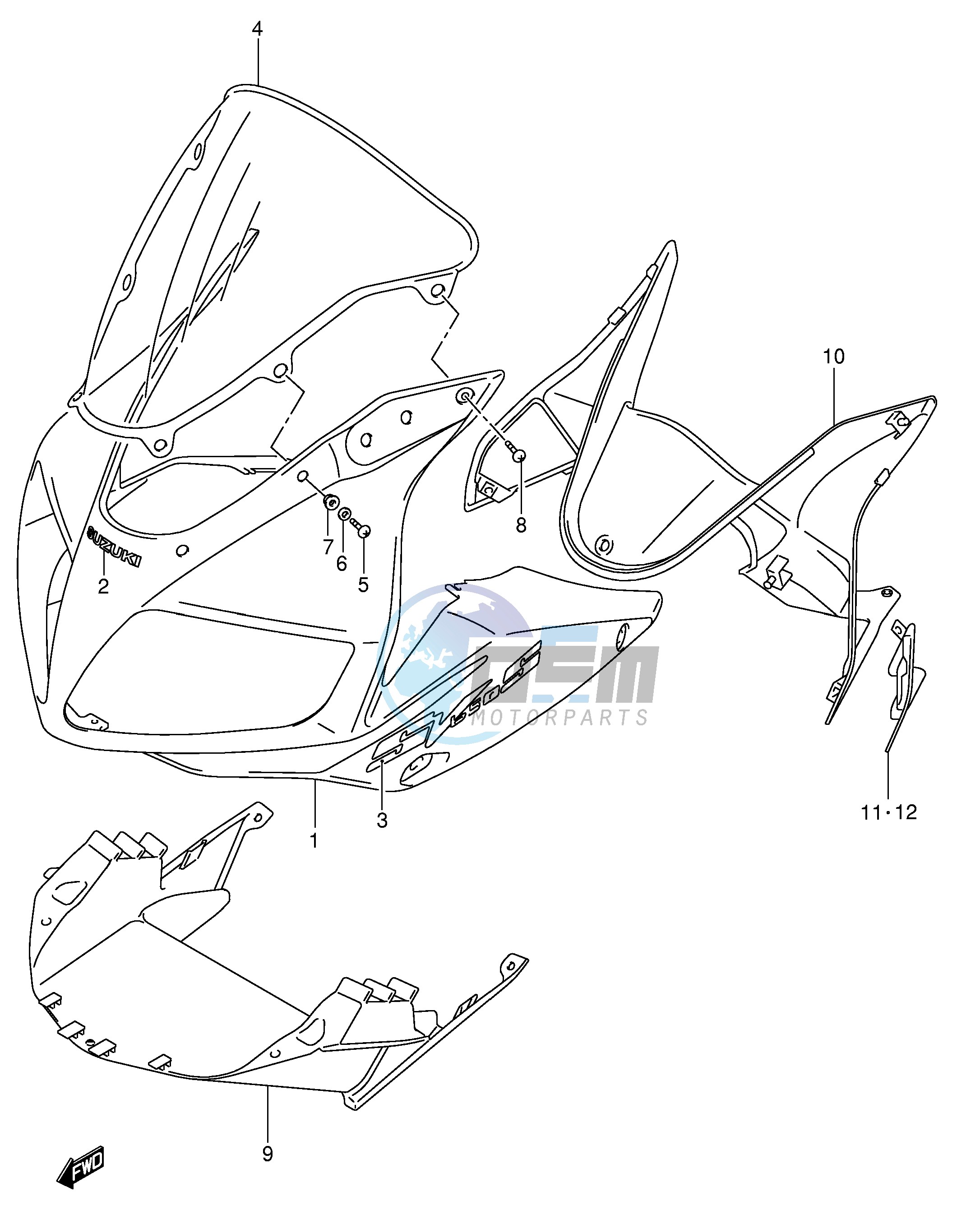 COWLING BODY (SV650SK4 SUK4)