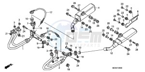 ST1300AE Pan Europoean - ST1300 UK - (E) drawing EXHAUST MUFFLER