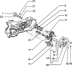 Zip 50 catalyzed drawing Rear wheel shaft