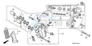 VFR800A9 Europe Direct - (ED / ABS MME) drawing L. FRONT BRAKE CALIPER