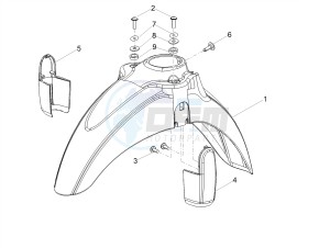 SCARABEO 50 2T CARBURATORE E4 STREET (EMEA) drawing Front mudguard-Pillar